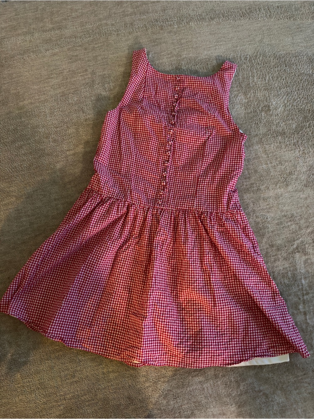 Altar'd State Red Gingham Button-Front Mini Dress